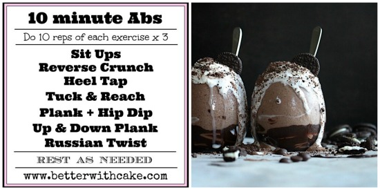 Sugar Free Choc Fudge Cookies & Cream Crunch Shake & A 10 min Ab workout