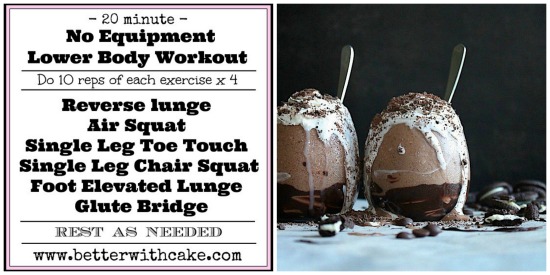 {Sugar Free} Cookies and Cream Cold Brew & 20 minute – No Equipment – Lower Body Workout