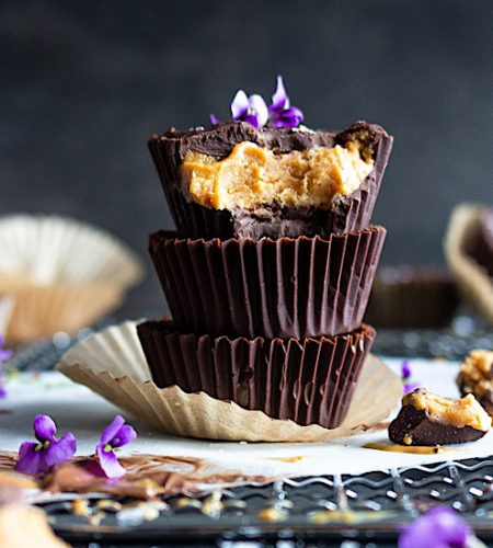 Spiced Dark Chocolate Peanut Butter Cups {aka a Healthy Reeses Copycat}