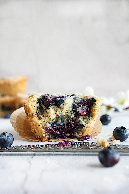 {Low Carb – Gluten Free} Basic Bakery Style Blueberry Coffee Cake Muffins